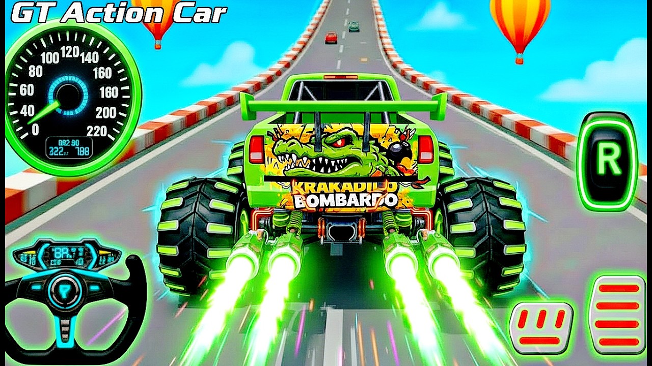 Mega Ramp Monster Car Racing 3D - Extreme Car Stunts -Android Gamepla #MegaRamp #3DGames #CarRacing