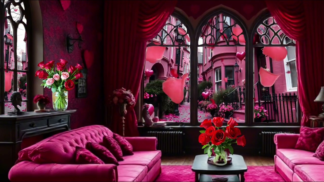 Valentine’s Day Rainstorm Hearts & Petals #valentinesday #sleepsounds #gothic 