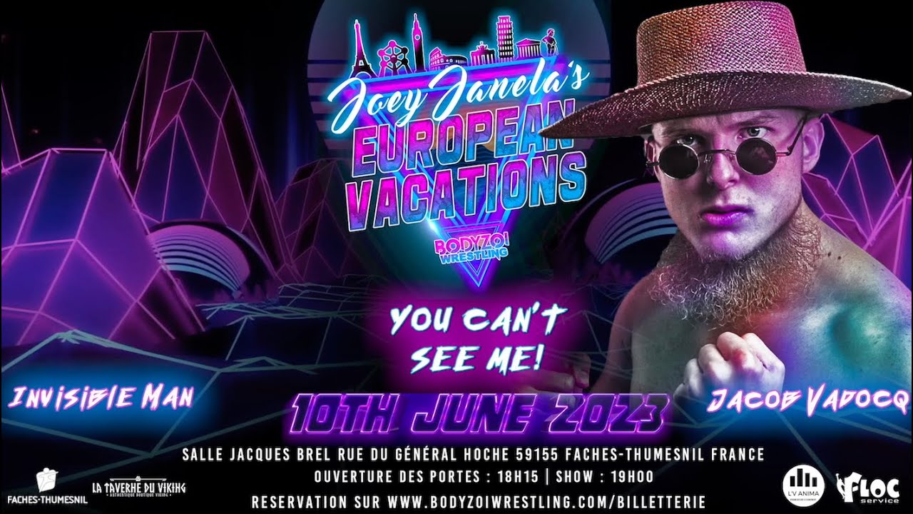 [FULL MATCH] JACOB VADOCQ vs INVISIBLE MAN - BZW Joey Janela's European Vacations