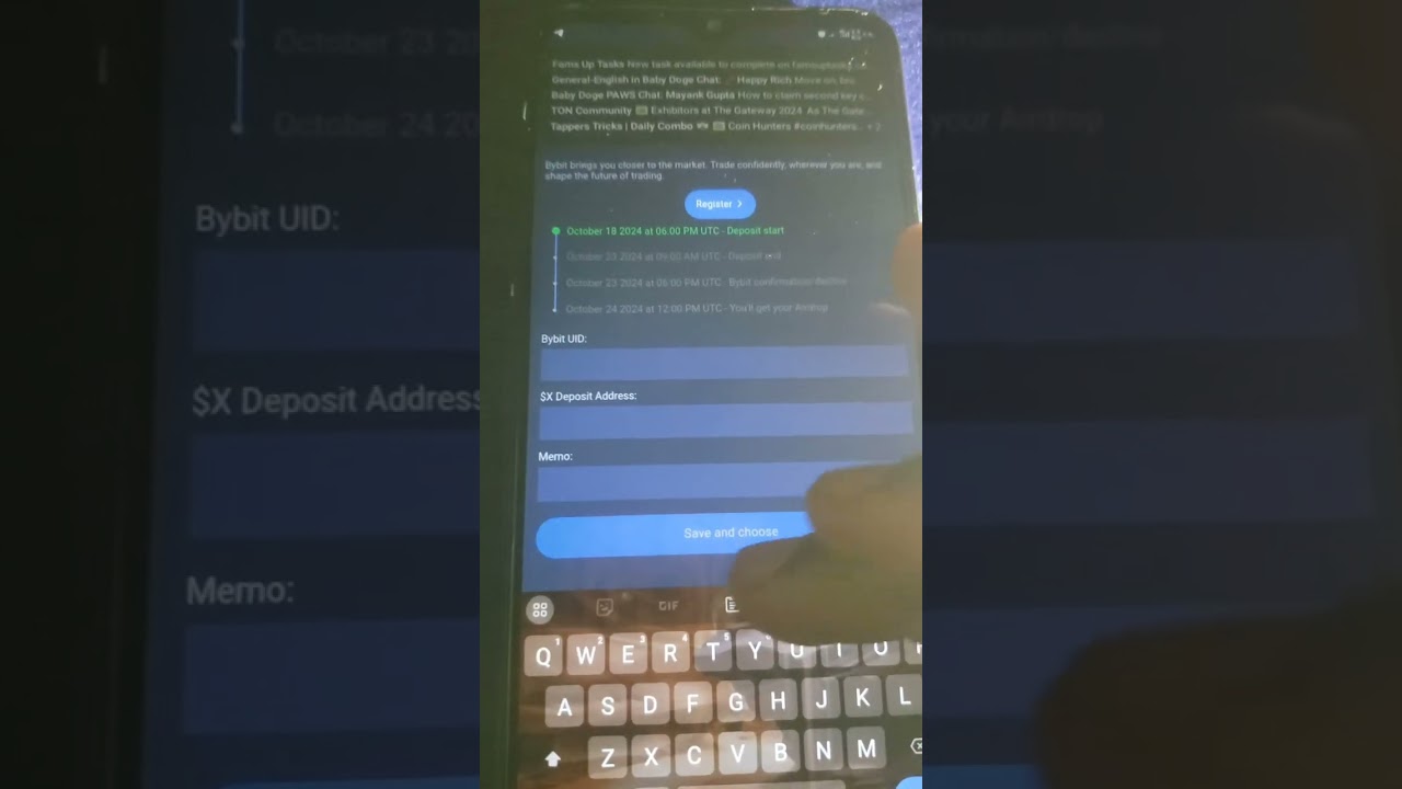 how to get x empire depositing address on bybit. how to withdraw x empire.