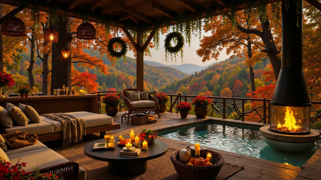 Serene Autumn Retreat Jazz | Soft Jazz Music with Cozy Firelight for Reading & Unwind