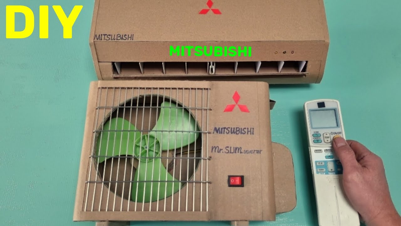 An invention project of mine, an air conditioner made of cardboard, with remote control