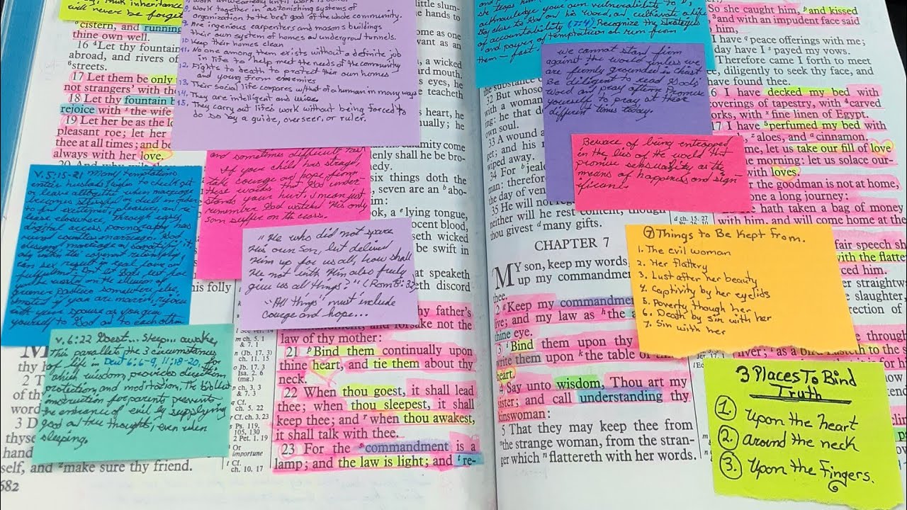 Bible Study Tips Using Post-it-notes. How I'm Using Them In My Bible? #stickynotes #postitnotes