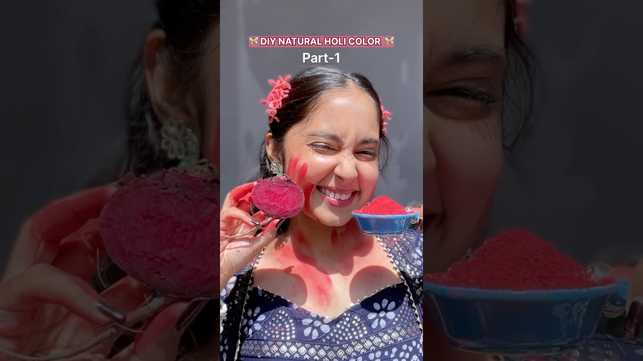 DIY natural holi color (part-1) how to make red gulal at home&hearts;️ #holi #gulal #skincare #homeremedies