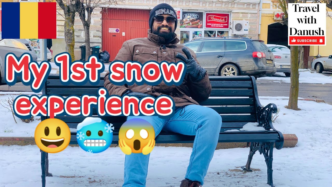 My first snow experience 🥶❄️😃😱 Ro vlog 20🇹🇩🇪🇺 #romania #winter #snow #smile #travel #fypシ #zapada 
