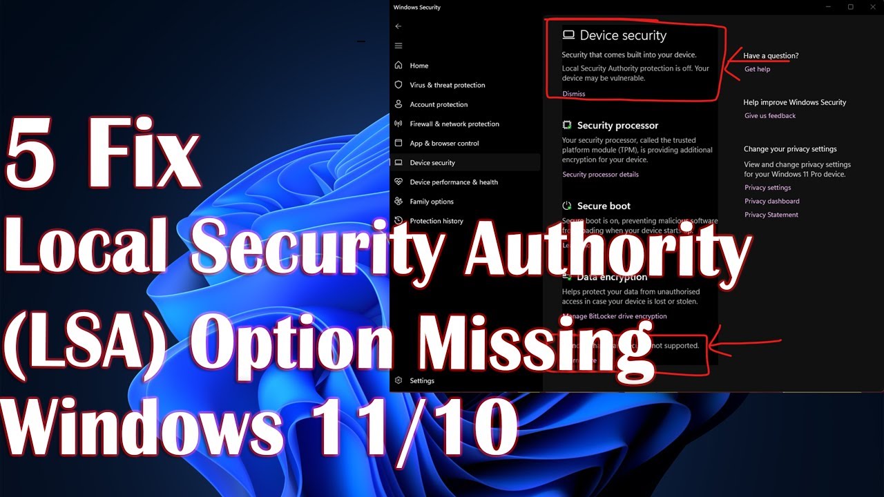 5 Fix Local Security Authority (LSA) Option Missing in Windows 11/10
