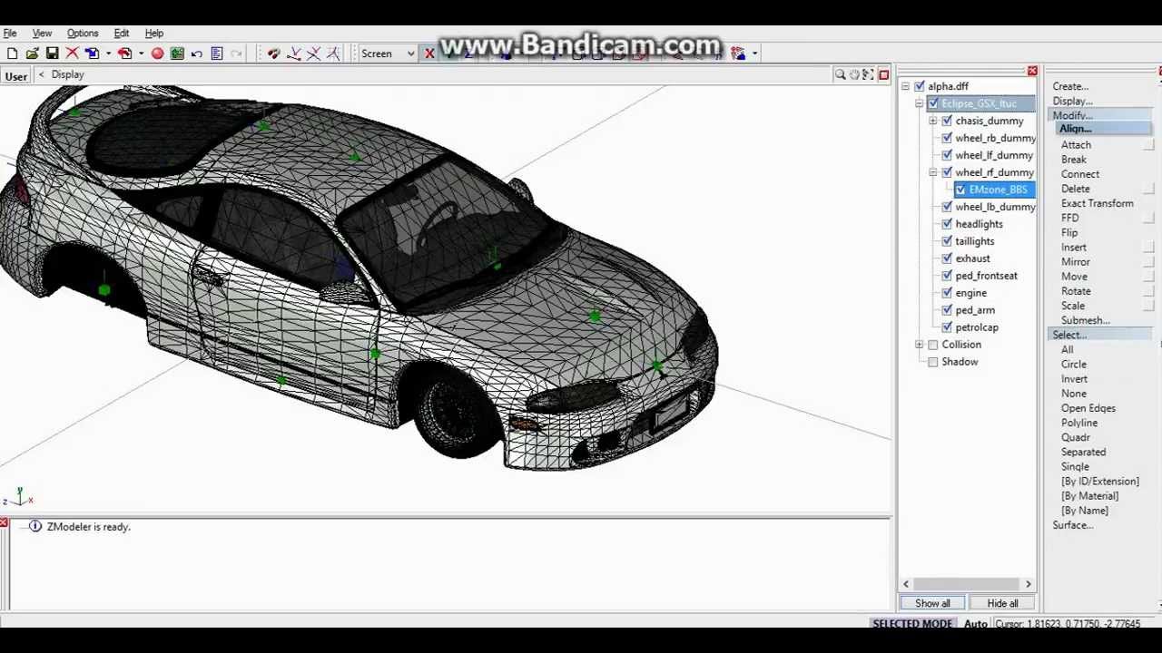 Zmodeler: changing wheels