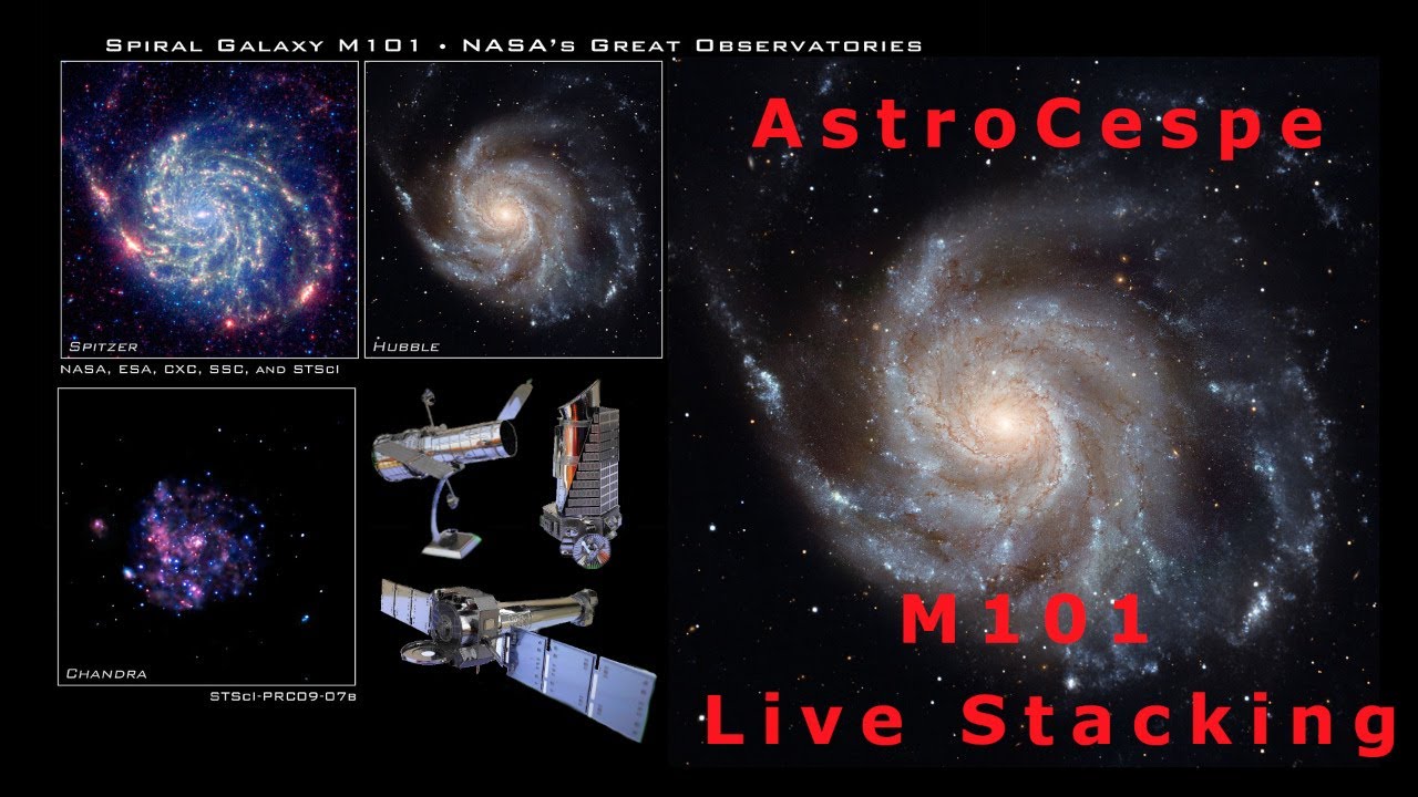 Live Stacking M101 Galassia a Girandola