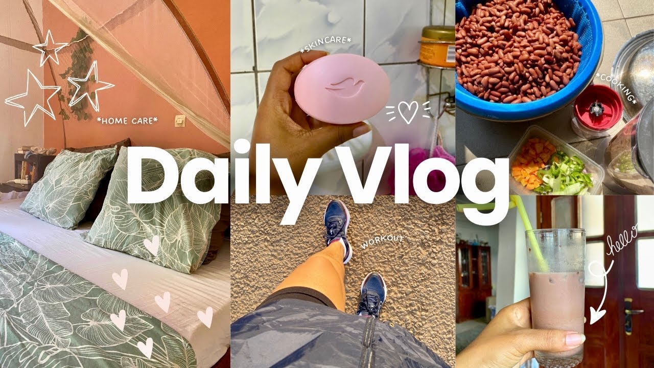 dailyvlog: journee a la maison| Skincare| cuisine🥘, ménage et Sport!