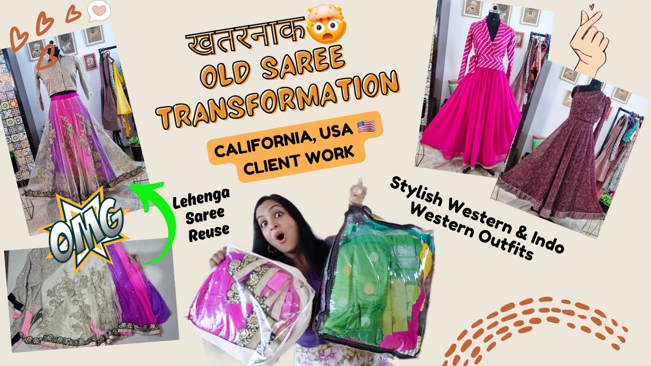 Innovative OLD Sarees Reuse | USA Client Work | Stylish Western & Indo Western Outfits from Sarees