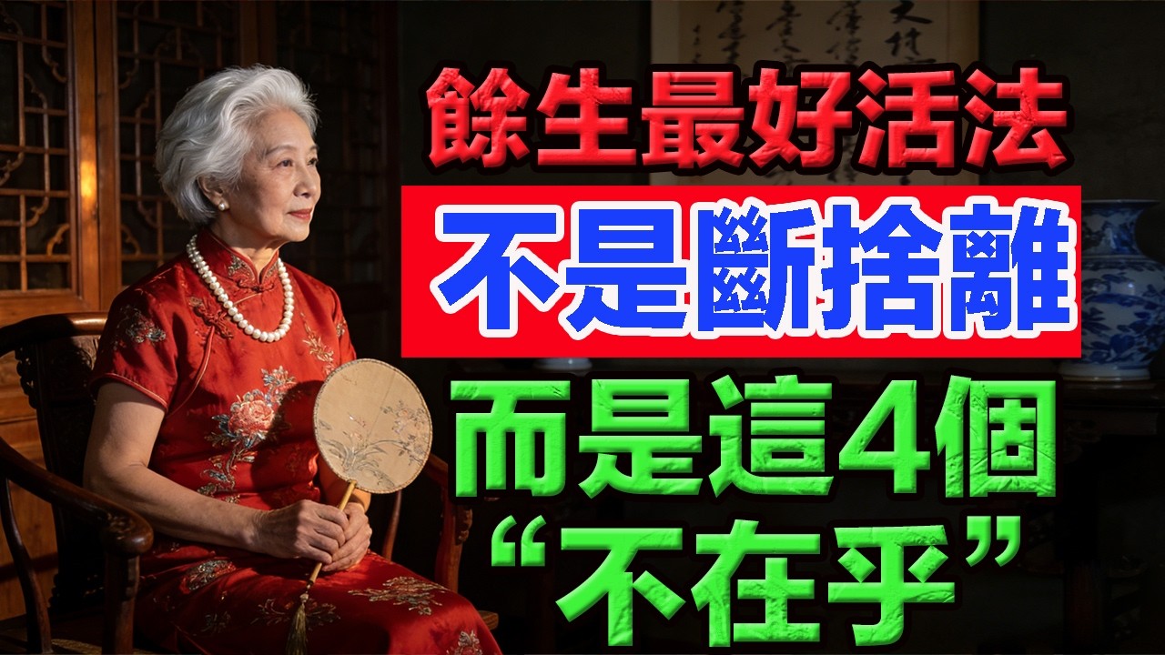人到八十方活透：餘生最好的活法，不是斷捨離，而是這4個“不在乎”#老年智慧#老年故事#老年情感#老年生活 #修心修行 #傳統文化 #人生感悟 #佛法 #正能量 #禅意生活