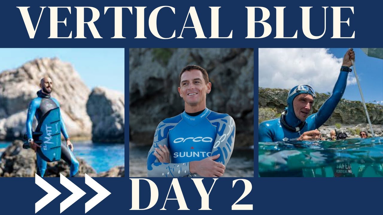 Freediving Competition at Vertical Blue (William Trubridge, Matthieu Duvault, Stefan Randig)