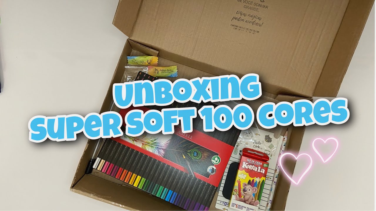 UNBOXING dos lápis SUPER SOFT DE 100 CORES + primeiras impressões