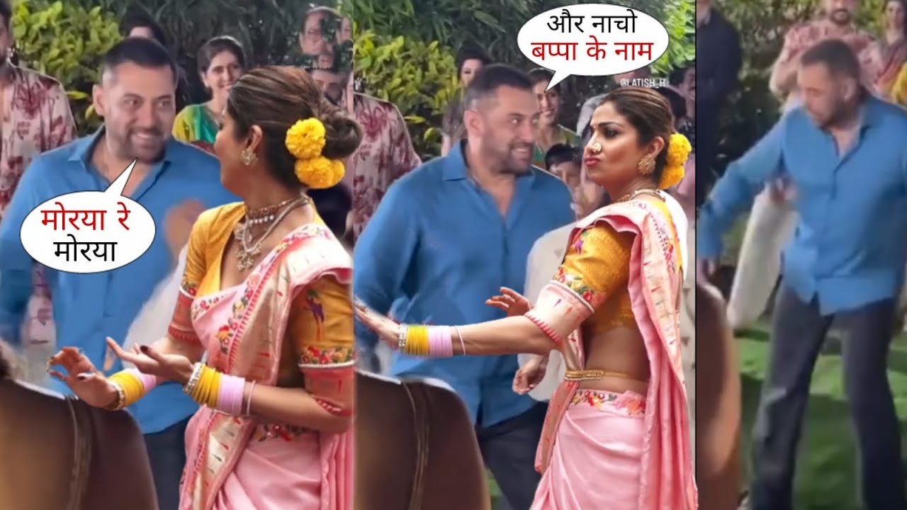 Salman Khan and Shilpa Shetty Most Energetic Dhol Dance with Family on Ganpati Visarjan 2023