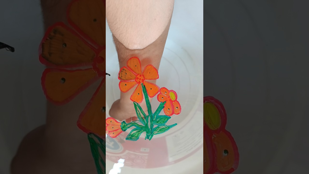 Amazing flower drawing by floating pen #shortsvideo #viral
