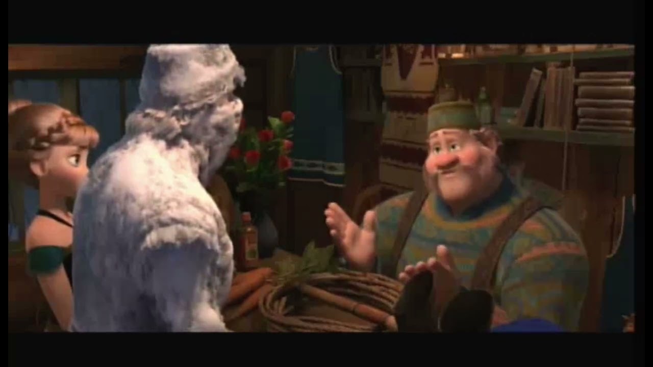 Frozen (2013) Wandering Oaken&rsquo;s Trading Post Scene