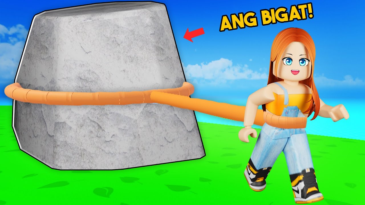ANG BIGAT! HINILA KO ANG MALAKING BATO PAPUNTA SA FIINISH LINE | ROBLOX Pull A Rock!