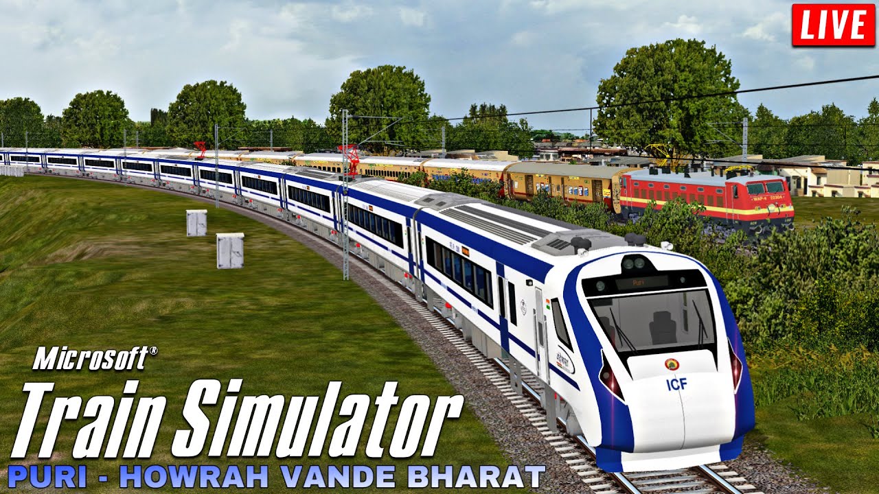 Journey in PURI - HOWRAH Vande Bharat Express • Indian Train Simulator Live • MSTS / OPENRAILS