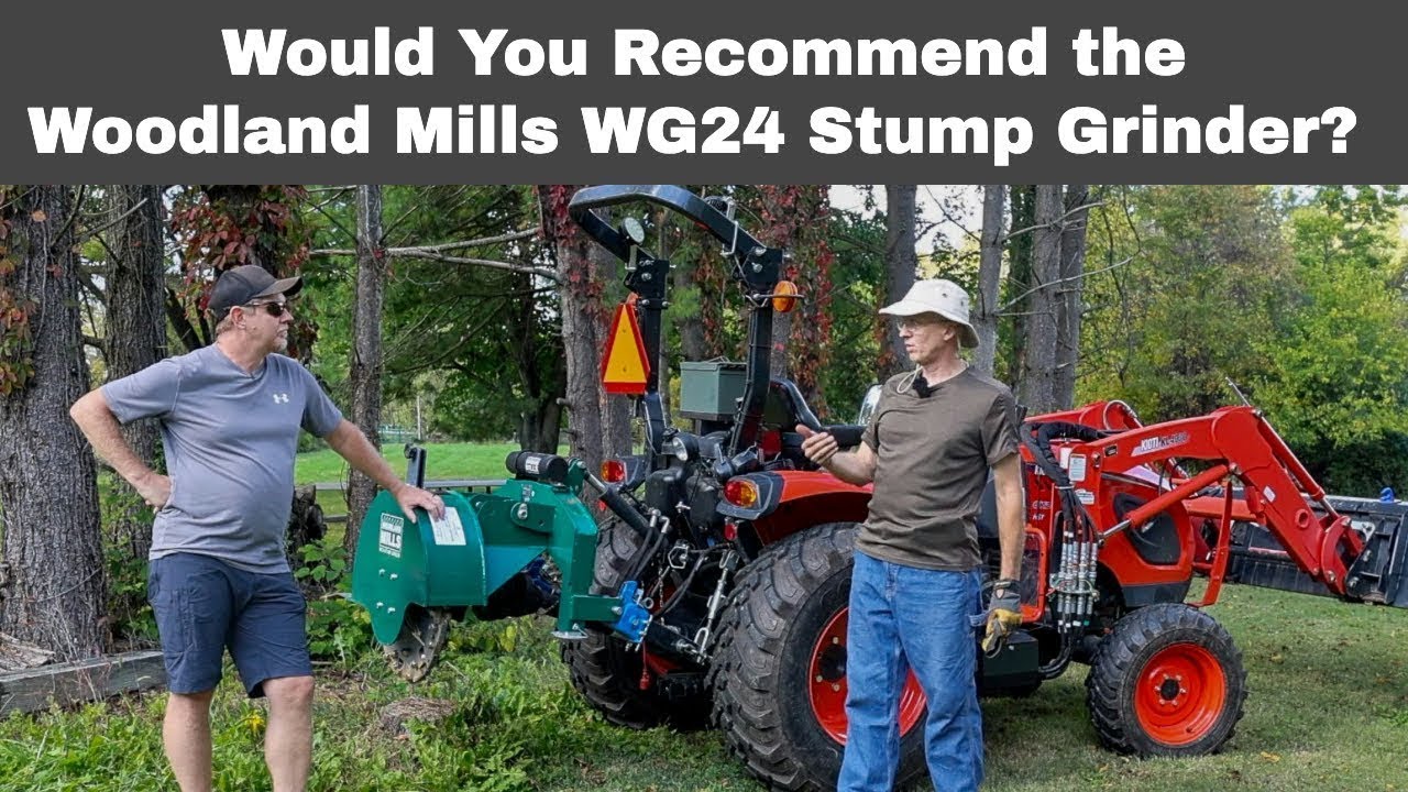 Stump Grinding with the Kioti CK2610 and Woodland Mills WG24 Stump Grinder