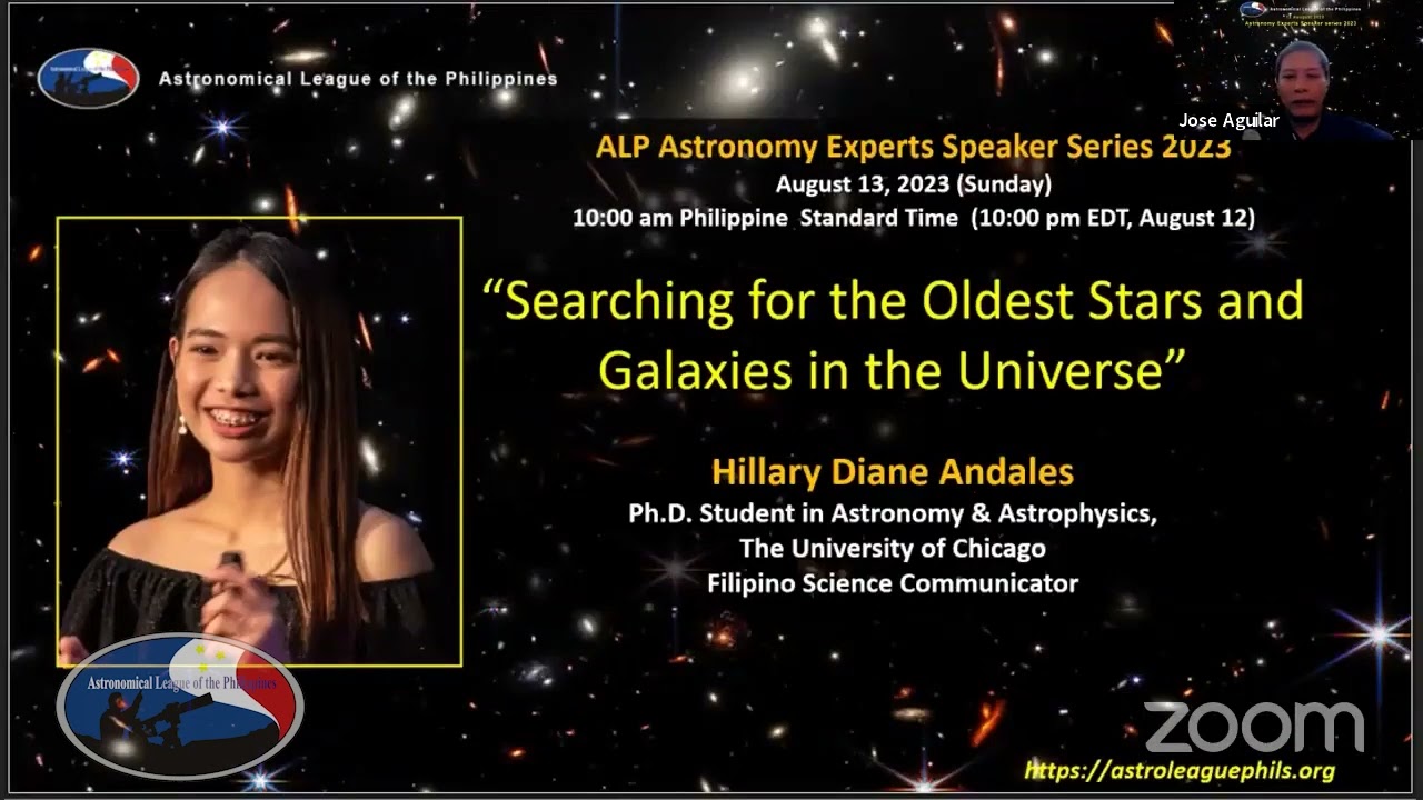 “Searching for the Oldest Stars and Galaxies in the Universe” by Hillary Diane Andales, Ph.D.