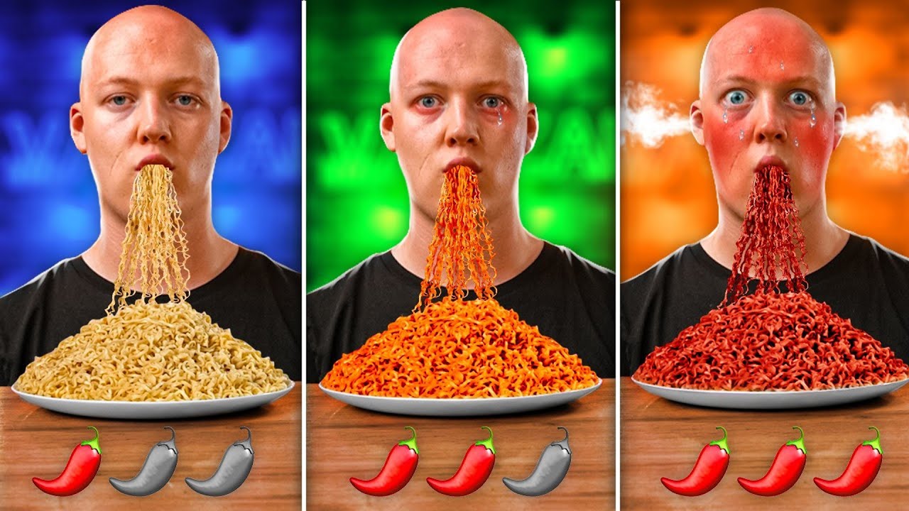 Spicy vs Spicier vs Spiciest Instant Noodles by VANZAI