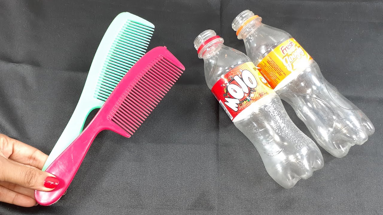 EASY TO MAKE CORNER FLOWER VASE MAKING WITH PLASTIC BOTTEL & COMB | FLOWER VASE AT HOME