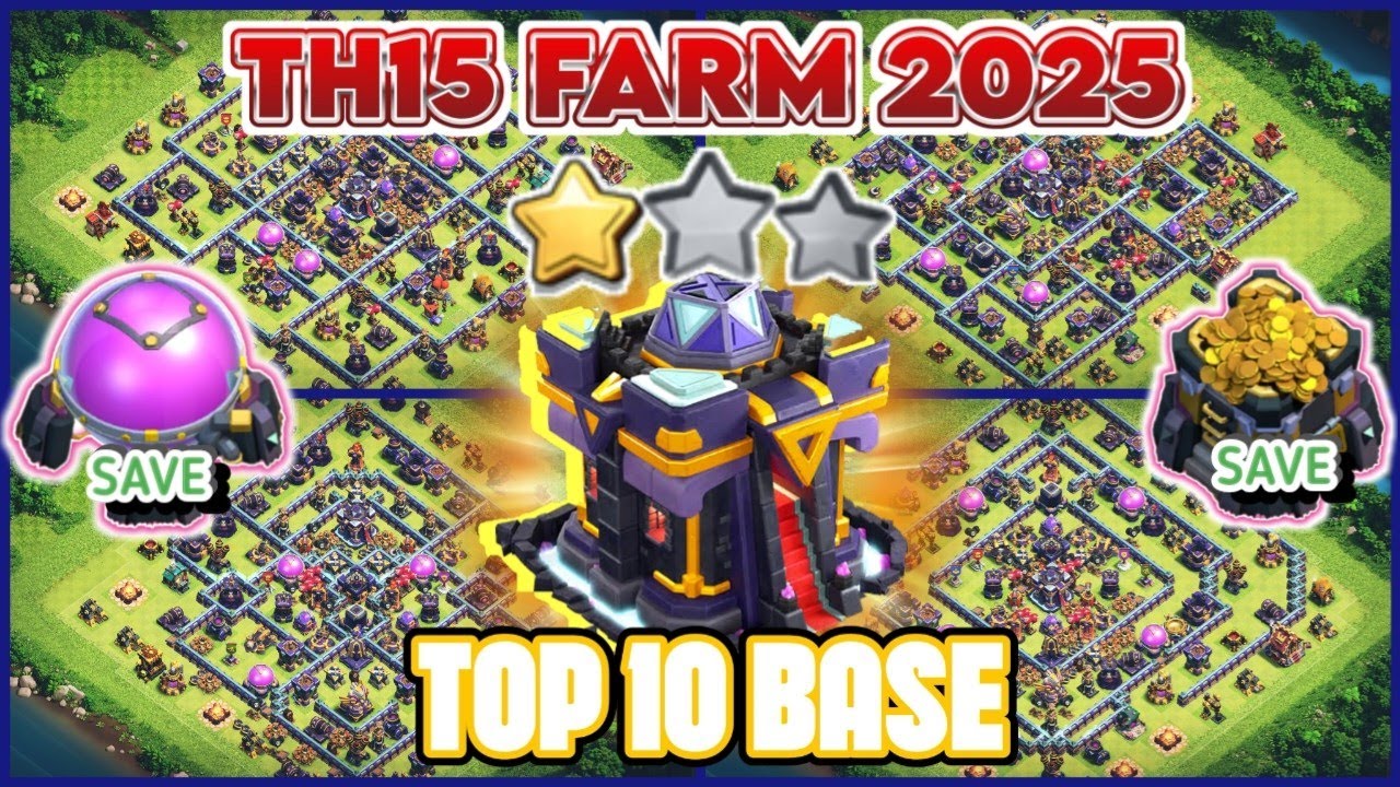 TOP-10 TH15 FARM BASE  WITH LINK+REPLAY || TH15  BEST FARM BASE ANTI LOOT || TH15 AFTER UPDATE 2025