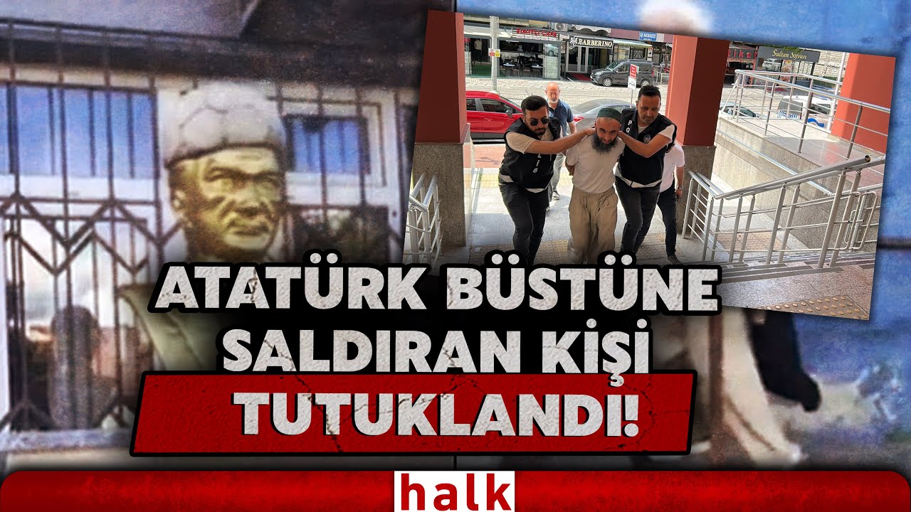 İzmit'te Atatürk büstüne hakaret ederek saldıran cübbeli sarıklı şahıs tutuklandı!