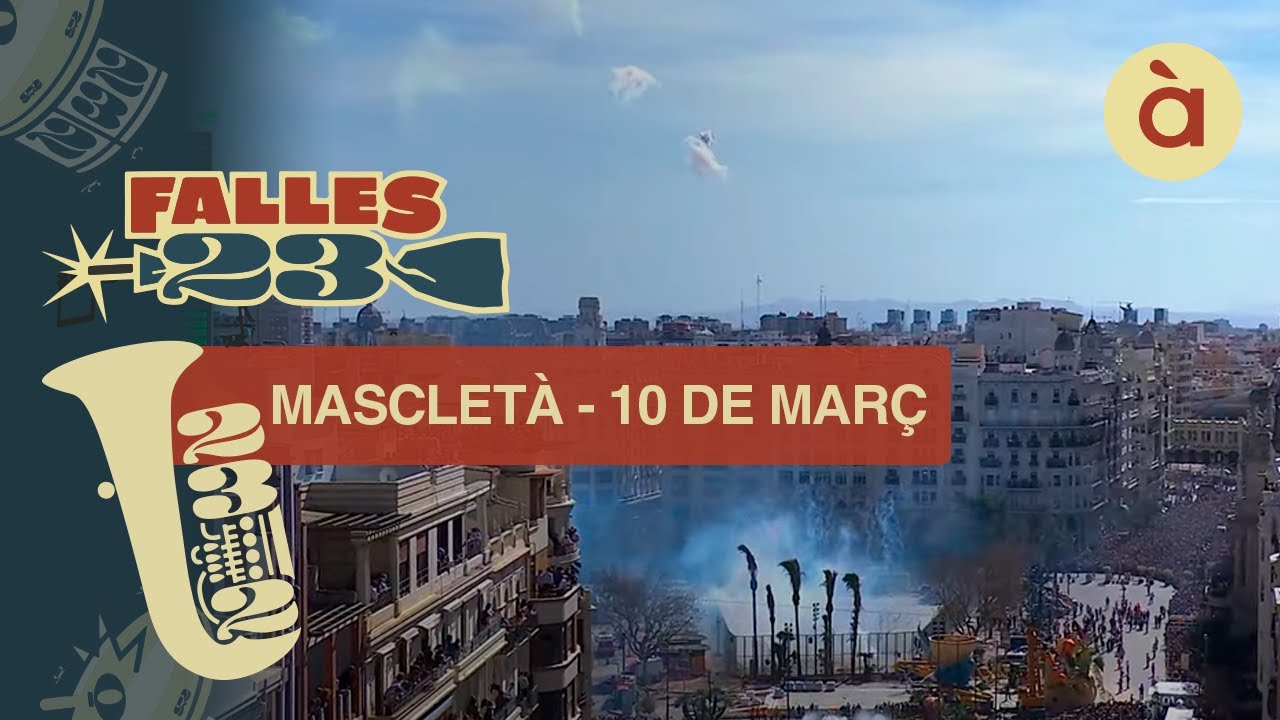 Mascletà del 10 de març del 2023 disparada per la pirotècnia Zaragozana-  Falles 2023