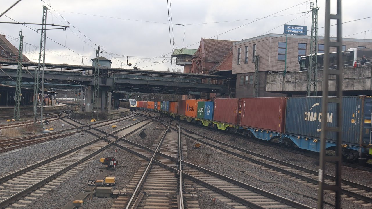 Hamburg Süd – Maschen Rbf | Cab ride Germany | Führerstandsmitfahrt mit BR 145 [01.2023]