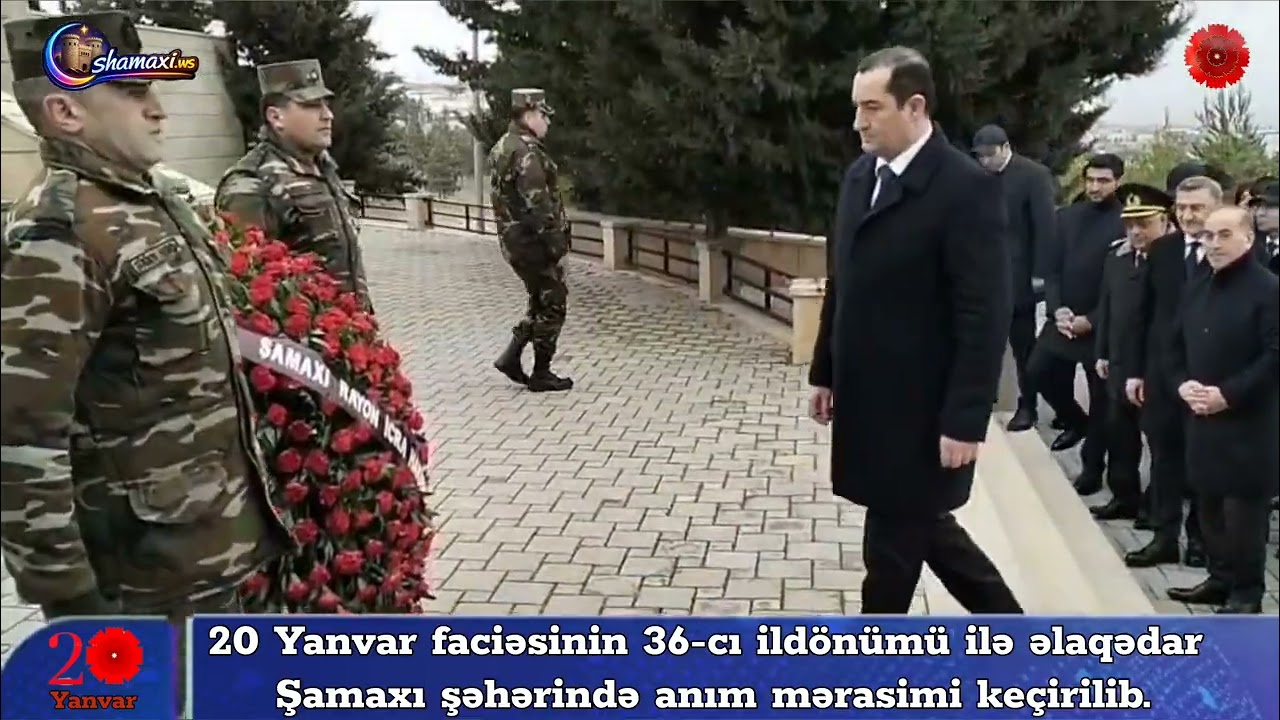 20 yanvar ümumxalq hüzn günü ilə əlaqədar Şamaxı şəhərində anım mərasimi keçirilib.