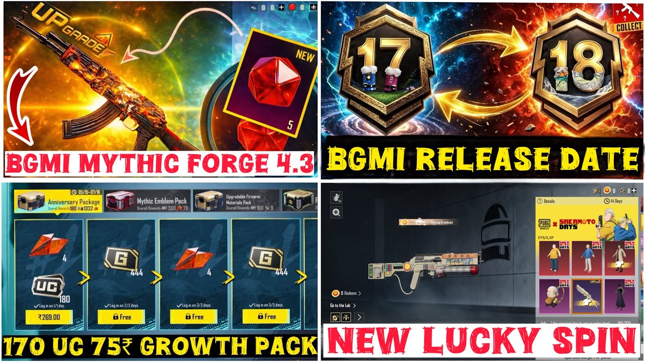 Big Change BGMI 4.3 Update 🛑 Mythic Forge in Bgmi 4.3 || || Bgmi Prize Path || Bgmi New Lucky Spin 