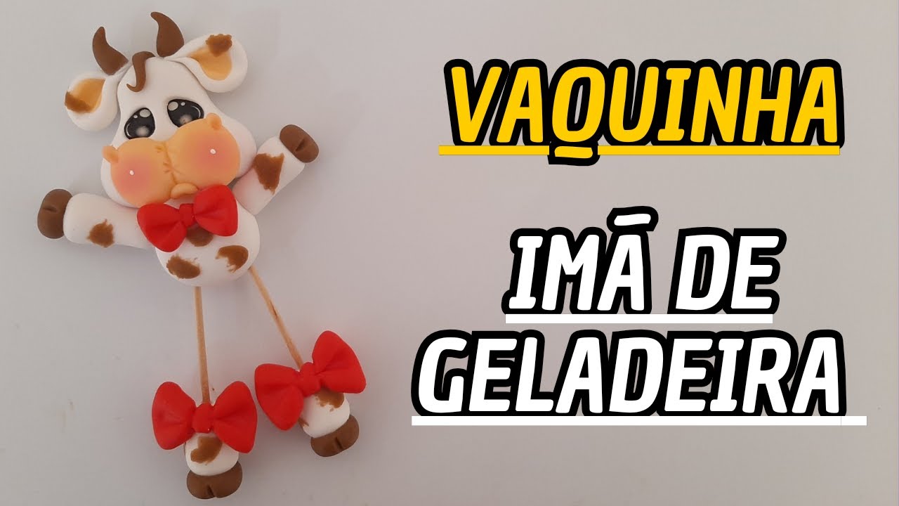Vaquinha imã de geladeira em biscuit para iniciantes