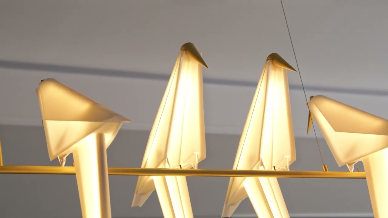 Paper Crane Bird LED Chandelier – Poetic Motion, Light as Art