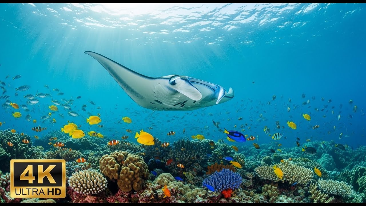 🌊 Beautiful Underwater World 4K – Tropical Fish & Calming Ocean Sounds