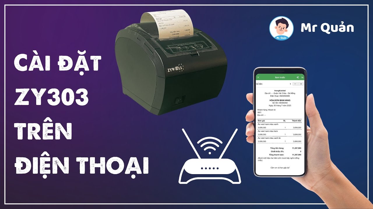 Hướng dẫn cài máy in bill Zy303 trên điện thoại | Mr Quản