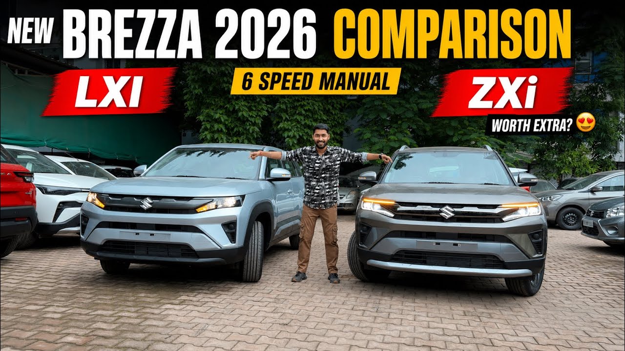 New Maruti Brezza Comparison 2026 LXI Vs Zxi 6speed MT Transmission😍| Brezza Base Vs Top 
