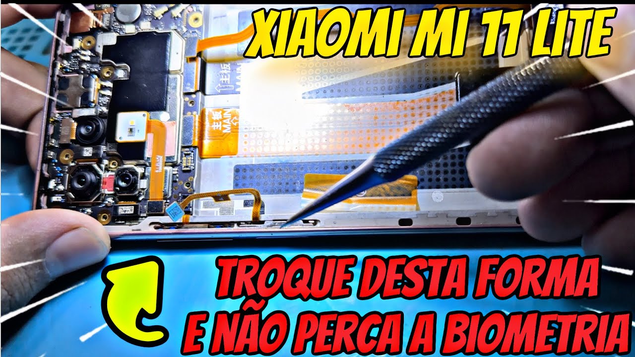 Xiaomi Mi 11 Lite Reiniciando sem parar | Botão power em curto | Como trocar botão com biometria