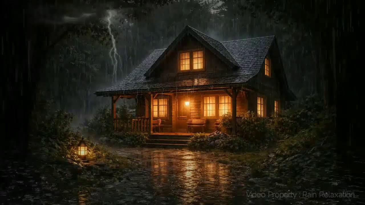 Rain Sound in Forest ⛈️ Heavy Rain on Window for Fall Asleep Quickly | Soothing Rainy Day Vibes