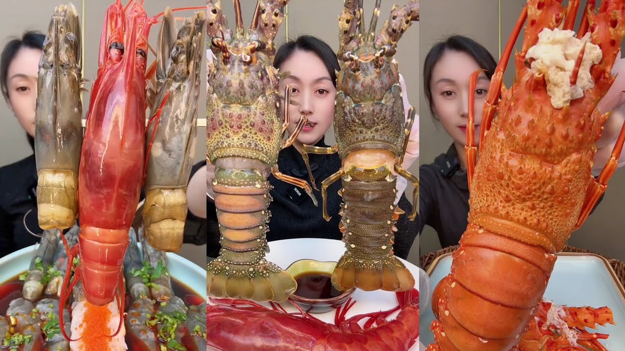 Yummy #575 Eat Lobster 🦞, Shrimp 🍤🦐, ..{ seafood 🦐 🦐 } #mukbang #seafood #delicious 