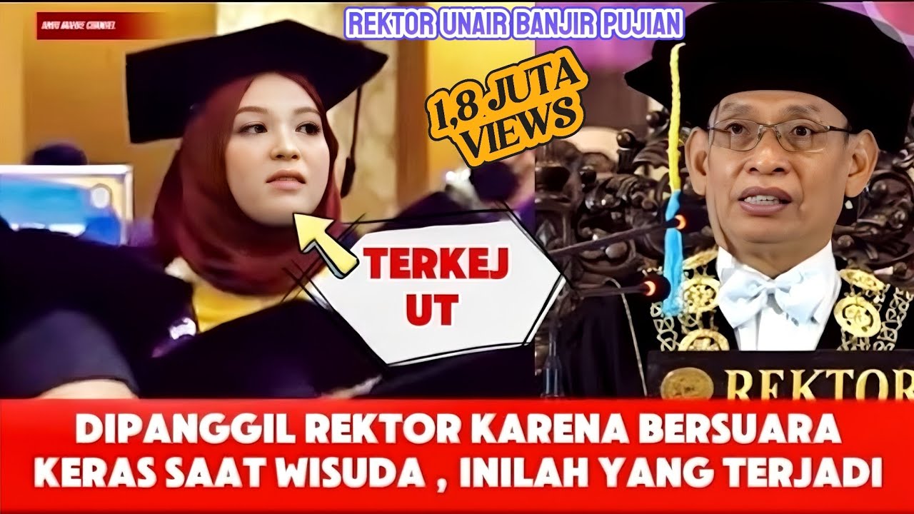 MOMEN MAHASISWI TERKEJUT DI PANGGIL REKTOR KARENA BERSUARA KERAS DI ACARA WISUDA 2024 UNAIR