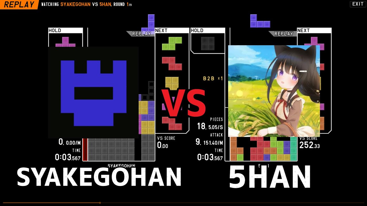 TETR.IO Tetra League Syakegohan(しゃけごはん) vs 5han