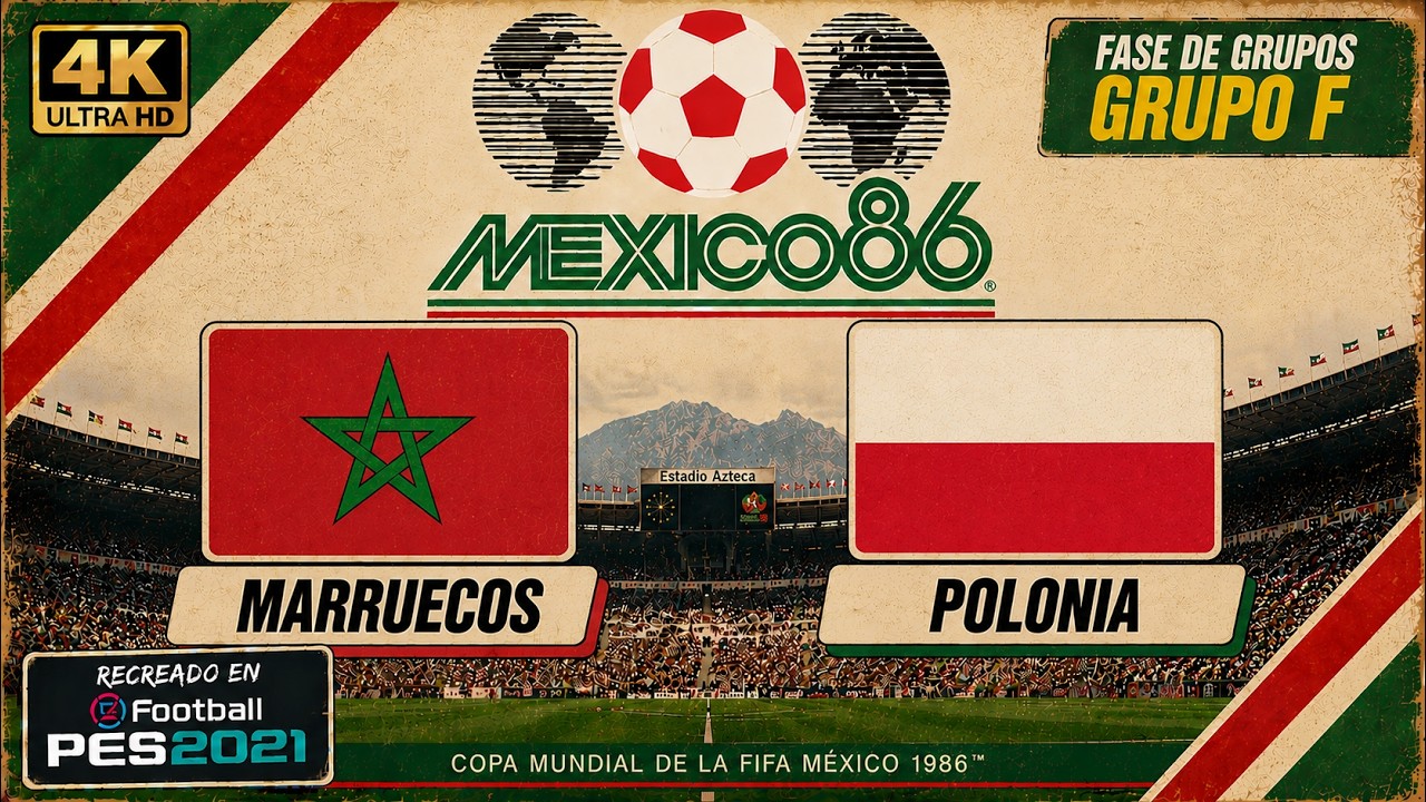 PES2021 - MUNDIAL MEXICO 86 | GRUPO F - DIA 1 |  🇲🇦 Marruecos 🆚 Polonia 🇵🇱   | FUMA