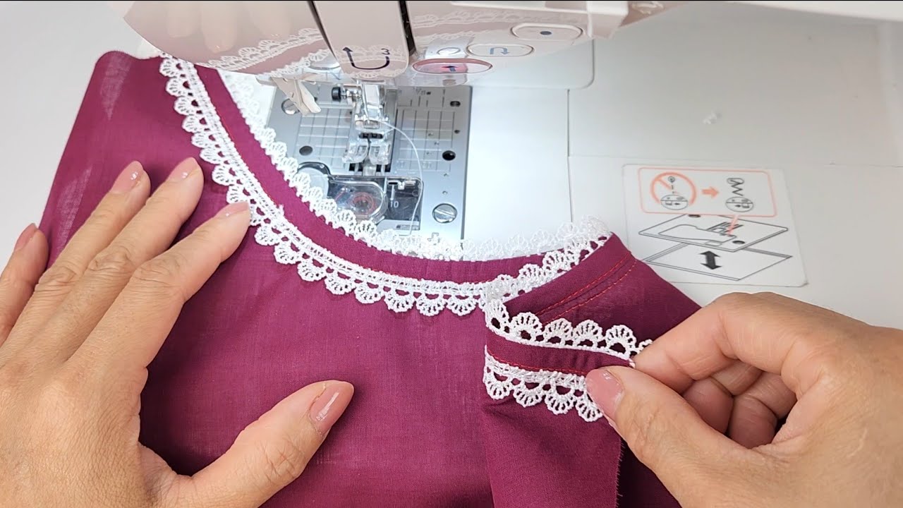 Easy Tips and tricks to sew lace on neckline | Sewing Techniques