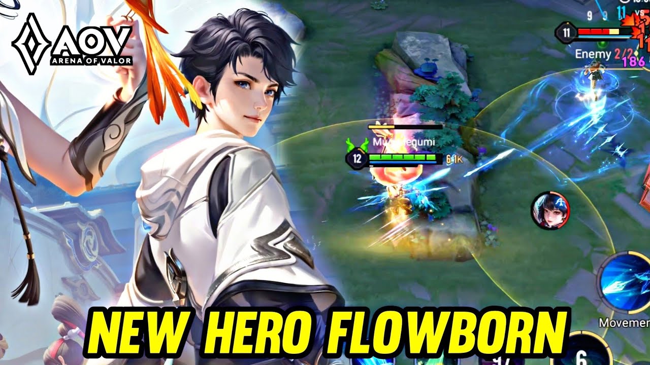 AOV : NEW HERO FLOWBORN (ARCHER) GAMEPLAY - ARENA OF VALOR LIENQUANMOBILE ROV