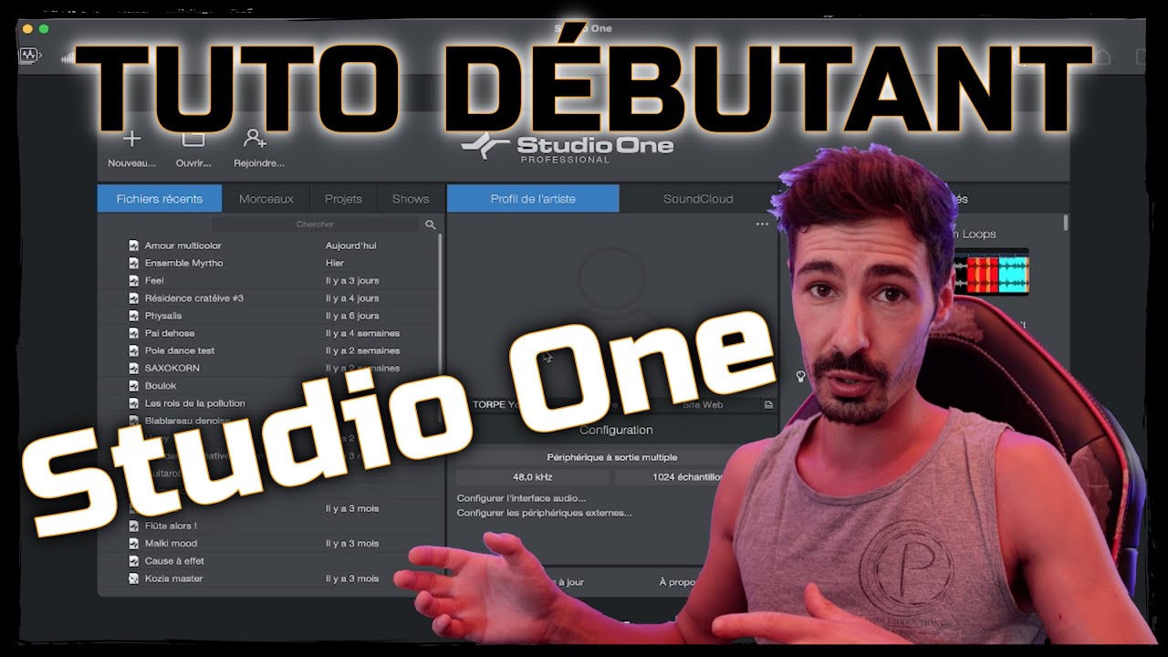 Tutoriel débutant Studio One 6 (logiciel audio, première prise en main pour l'enregistrement)