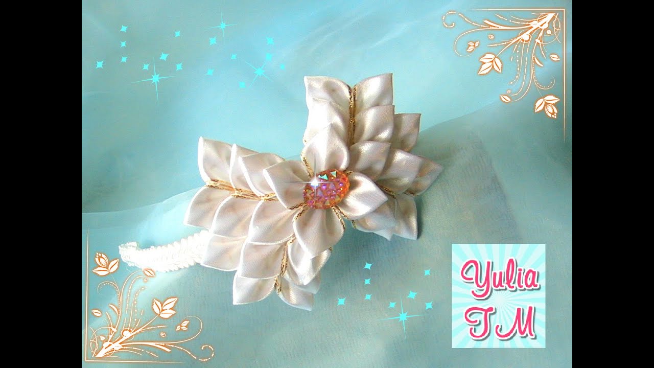 Канзаши мастер класс ободок в школу/Kanzashi/BACK TO SCHOOL