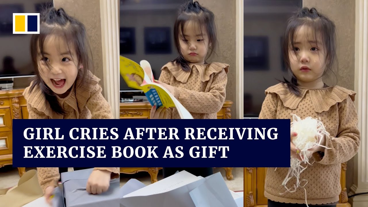 Girl sheds &ldquo;tears of grievance&rdquo; after receiving exercise book as gift from parents
