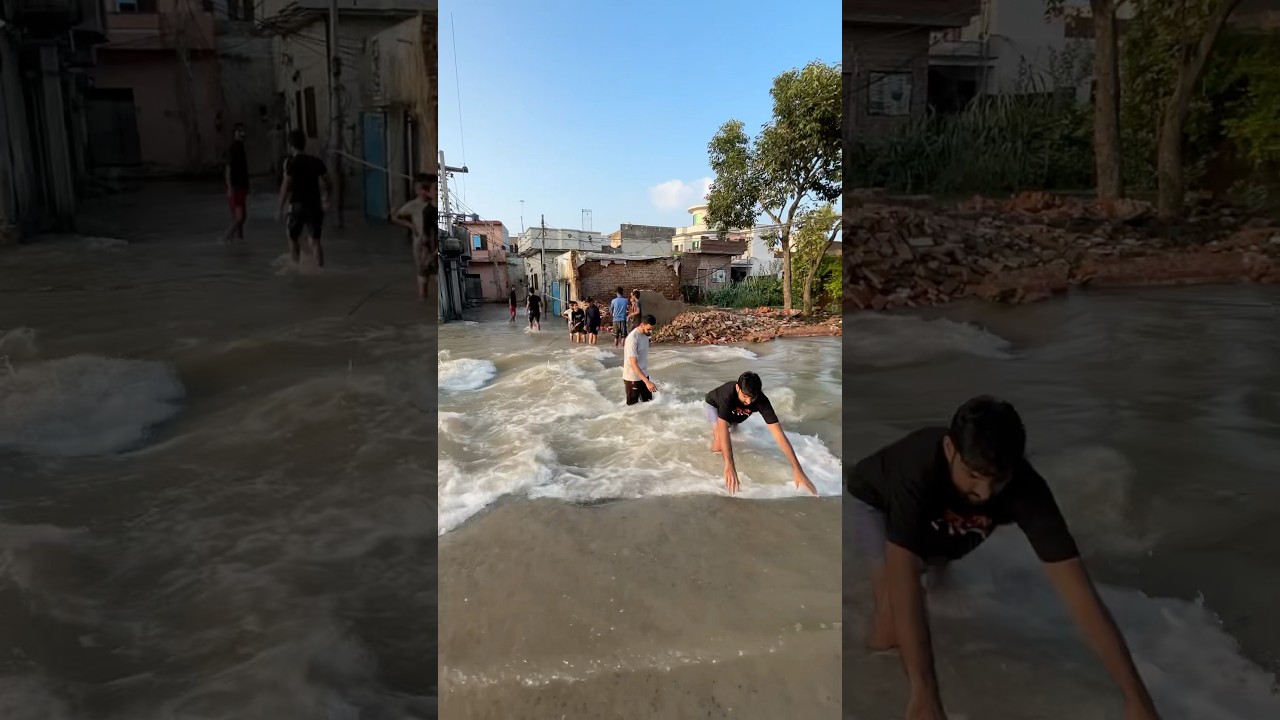 Flood Situation in Sialkot Village #shorts
