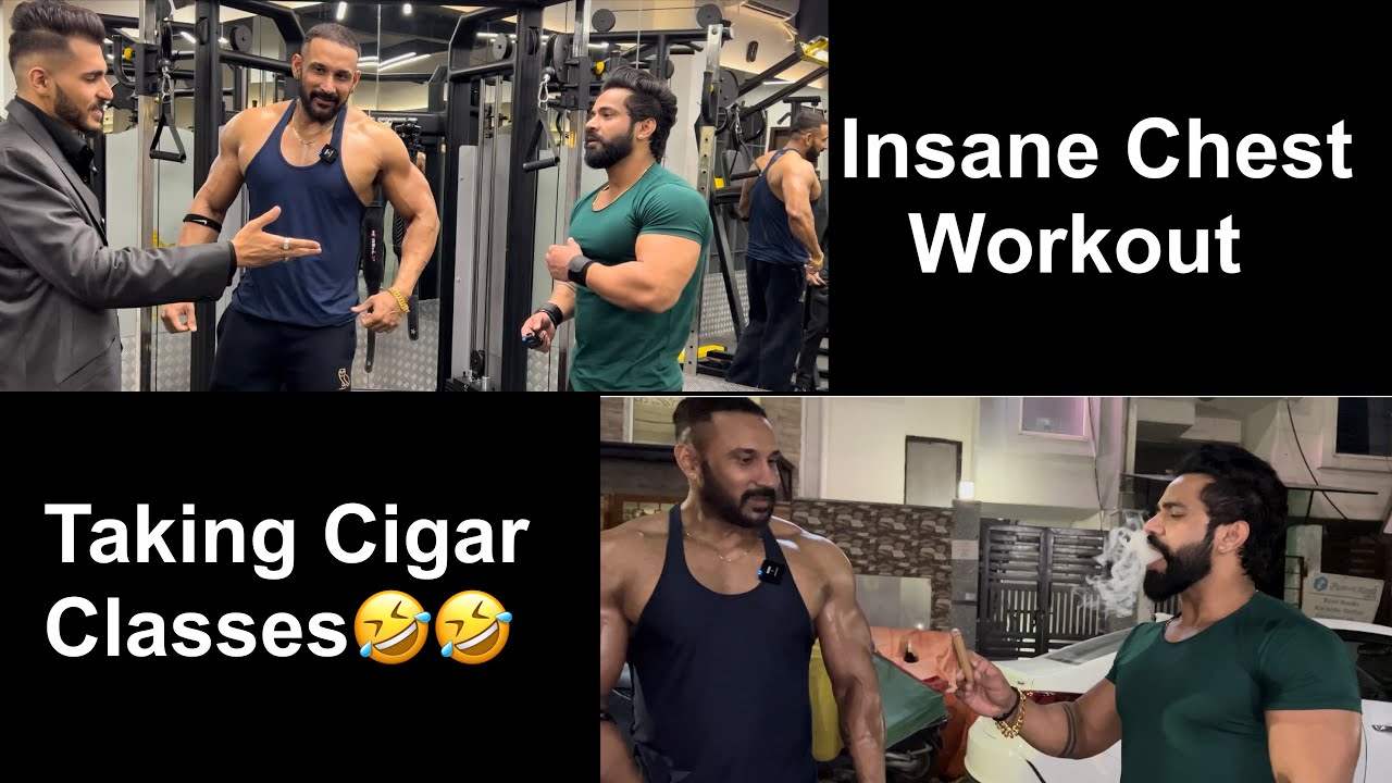 Getting Cigar And Chest Training From @TaarunSGill 🤣🤣